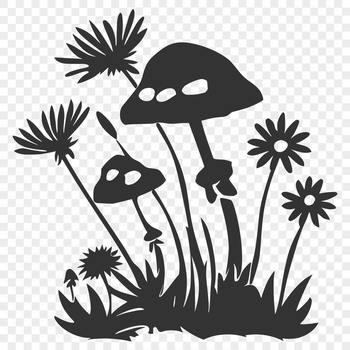 Mushroom graphic in a simple vector style suitable for cutting machine designs or print projects.