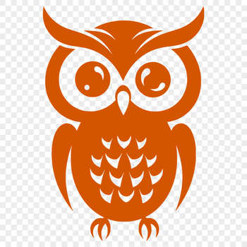A detailed illustration of an owl's full body, suitable for various design purposes.