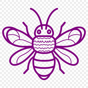 A detailed illustration of a bee in its entirety, suitable for gardening and vector art projects.