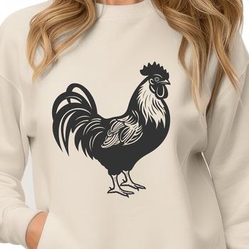 An outline vector design of a domesticated bird, suitable for use as clip art or stencil template.