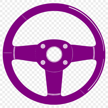 A detailed digital illustration of a vehicle steering wheel with intricate design elements.