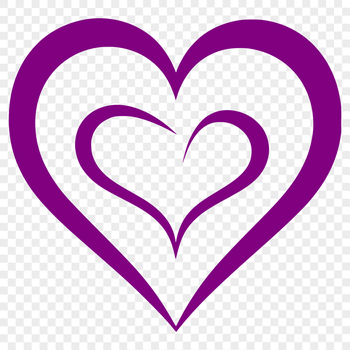 A stylized heart shape with bold lines and clean design.