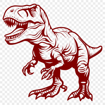 A detailed illustration of a Tyrannosaurus Rex in full body form, suitable for vector design projects.