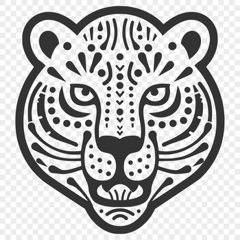 A detailed illustration of a tiger's head, suitable for vector art projects.