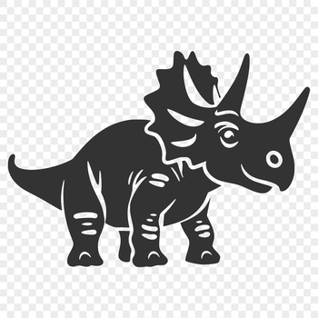 Triceratops dinosaur figure depicted in a prehistoric landscape, rendered as vector art for various applications.