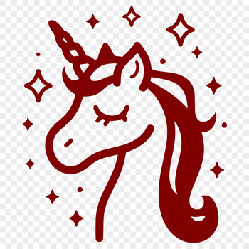 A vector illustration of a mythical creature with a single horn on its forehead, suitable for use in design projects.