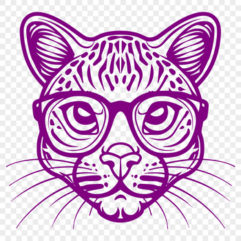 A high-resolution illustration of a wild Ocelot's head, showcasing its distinctive features.