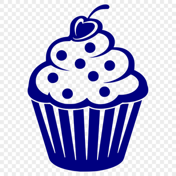 An editable vector design of a cupcake, suitable for use in various digital projects.