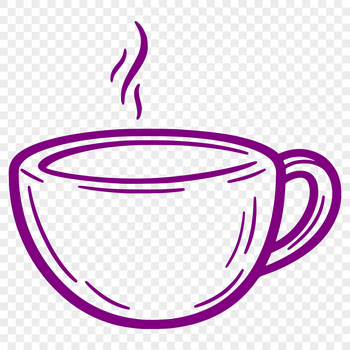 A simple line drawing of a cup for graphic design and printing.