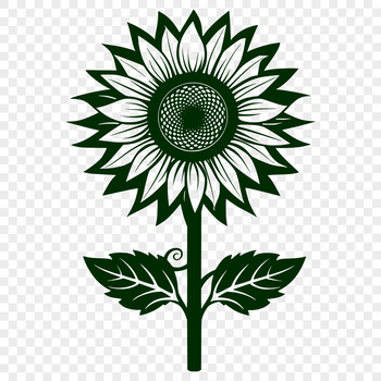 A stylized illustration of a sunflower, ideal for crafting or digital design projects.