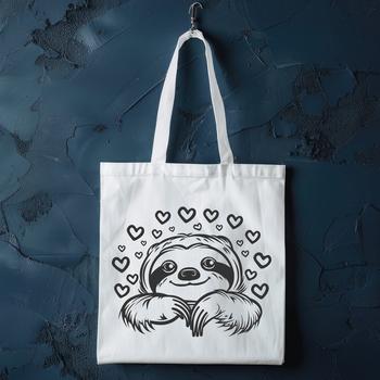 Free Peeking Sloth Stencil