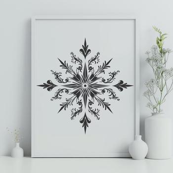 A stylized star design with intricate details, suitable for various graphic projects.