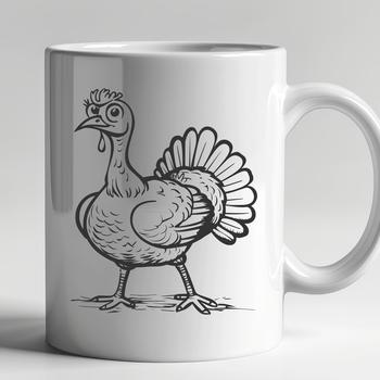 A full-body illustration of a turkey, suitable for farm-themed designs.