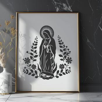 Artistic Our Lady Of Guadalupe In DXF Format