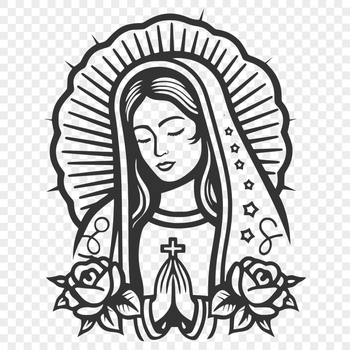 Floral Virgin Mary Decal