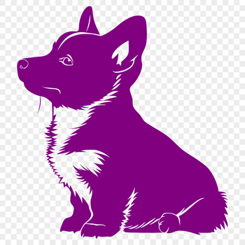 A full-body illustration of a sitting Welsh Corgi dog in vector format.