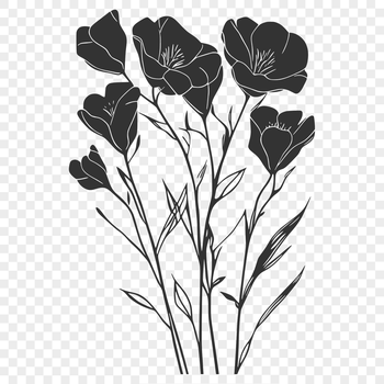 A vector illustration of a single wild flower in bloom, suitable for graphic design projects.