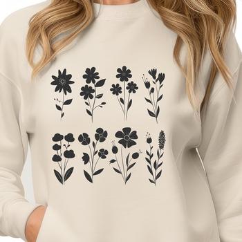 A detailed vector graphic of a single wild flower with intricate petal details.