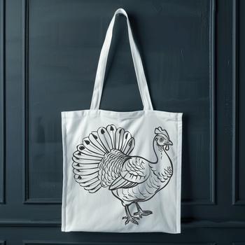 A detailed illustration of a farm animal, depicting a turkey in full body pose, suitable for various design projects.