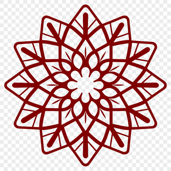 Delicate six-pointed snowflake vector design featuring intricate patterns.