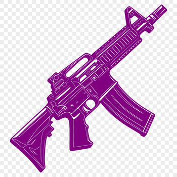High-quality vector illustration of a standard issue assault rifle.