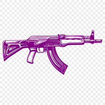 A detailed illustration of a rifle, suitable for cutting or engraving with a Cricut or laser cutter.