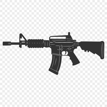 Vector illustration of a rifle with detailed design elements.