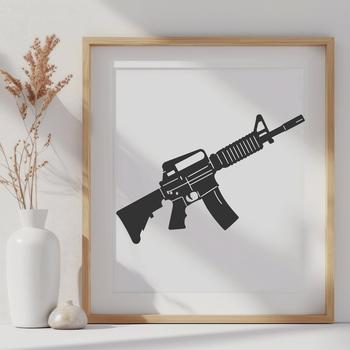 Beautiful Assault Rifle - SVG For Commercial Use