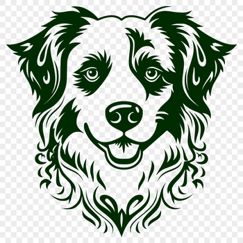 Australian Shepherd dog breed illustration created as a scalable vector graphic (SVG).