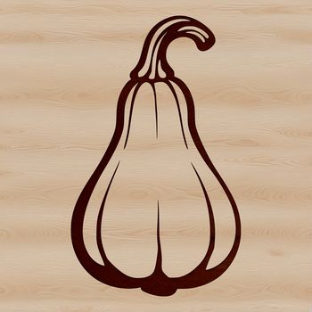 A simple line drawing of a squash, ideal for vector design and cutting machine use.