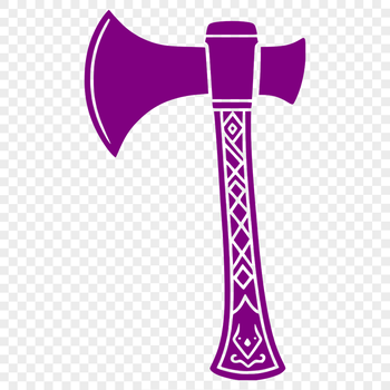 An illustration of a standard axe tool with a handle and head, suitable for vector graphics.