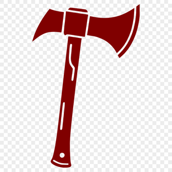 A high-quality vector illustration of a traditional axe with a wooden handle and metal head.