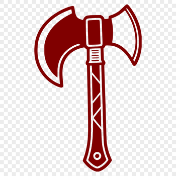 Vector illustration of a hand axe tool with detailed design elements.
