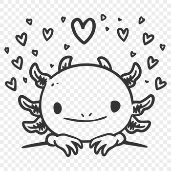 Beautiful Peeking Axolotl Vector Art