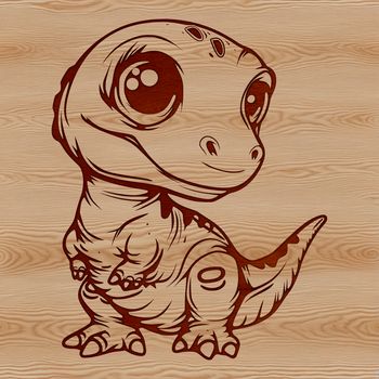 A small, prehistoric dinosaur in a simplified design.