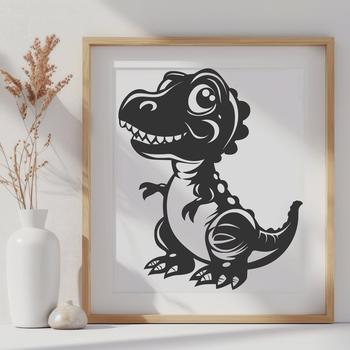 A detailed illustration of a baby dinosaur in full body pose, suitable for vector design.