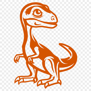 A prehistoric baby dinosaur in full body view, suitable for vector art projects.