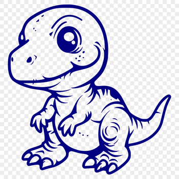 A detailed illustration of a cute baby dinosaur from the prehistoric era, depicted in full body.