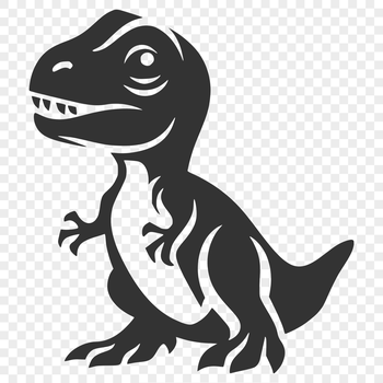 A prehistoric baby dinosaur illustrated as a full-body figure in a simple, iconic style suitable for design templates.
