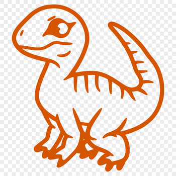 A simple line drawing of a prehistoric dinosaur's full body, suitable for various design uses.