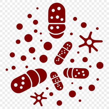 A detailed illustration of bacteria cells, ideal for vector art projects.