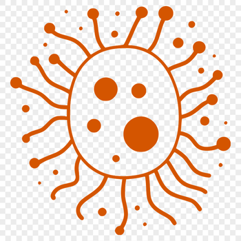Illustration of a single bacterial cell in a microscopic context.