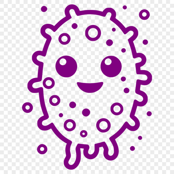 Illustration of a single bacterial cell with simple shapes, suitable for vector graphics and digital design projects.