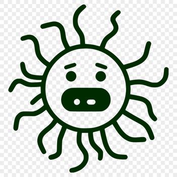 Illustrative representation of a bacterium cell, vector graphic.