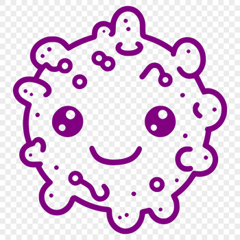A detailed illustration of a single cell bacterium with rounded shape and membrane structure.