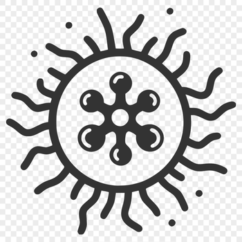 Vector illustration of a bacteria cell in a stylized format