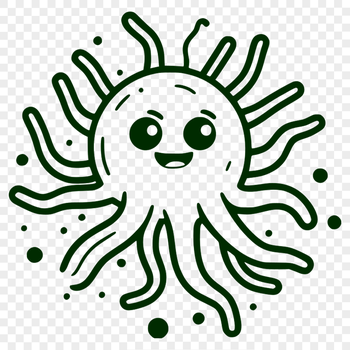Illustrative vector representation of a bacterium.