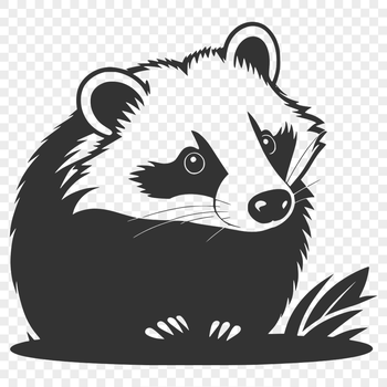 Wild badger illustration in vector format.