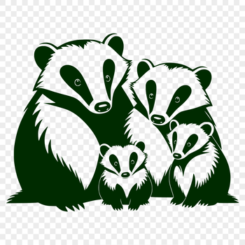 A detailed illustration of a badger, suitable for vector design and cutting machine projects.