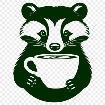 A vector illustration of a badger, a wild animal known for its distinctive white stripes.